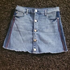 DL1961 Blue Denim Teenagers Mini Skirt with Red Stitching